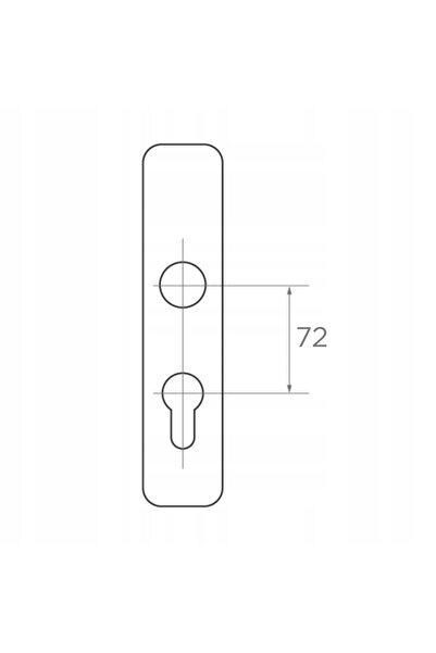 PSG Mâner din oțel negru cu scut și buton 72mm