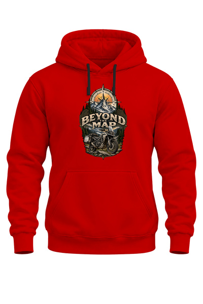 The Baski Beyond the Map Motorcycle Printed Unisex Regular Fit 3 Thread Thick...