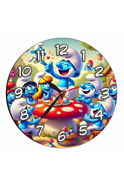 OEM Ceas Disney Smurfs, Lemn, 30 cm, CSDUV134