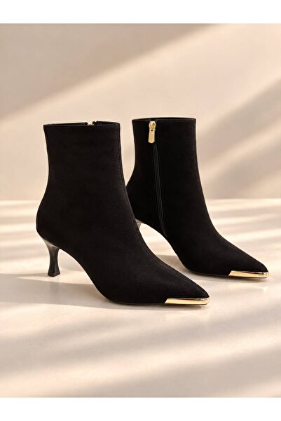 AYS SHOES Εισαγόμενες γνήσιες γυναικείες μπότες από σουέτ με μυτερή μύτη και ...