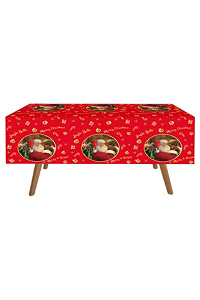 OEM Red Plastic Tablecloth with Santa Claus Pattern 180x120cm