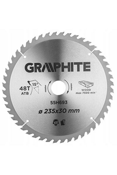 graphite Pânză de ferăstrău circular pentru lemn 235x30mm 100T ALU 55H695