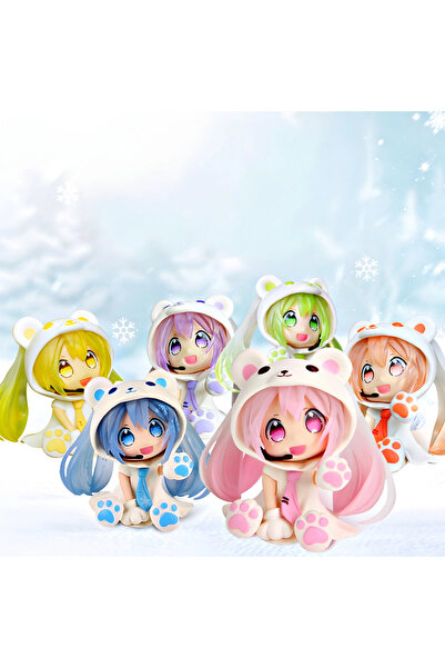 DEK Hatsune Miku Vocaloid Anime Ayıcık Kostümlü Mini Figür Blind Box 1 adet 6...