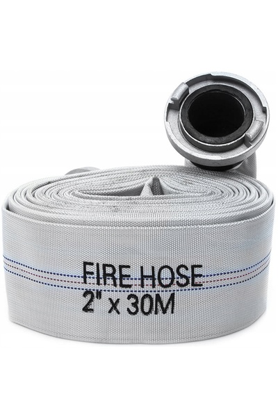 wüber Furtun de incendiu pentru pompă, alb, cu fixare rapidă, rezistent, lung...