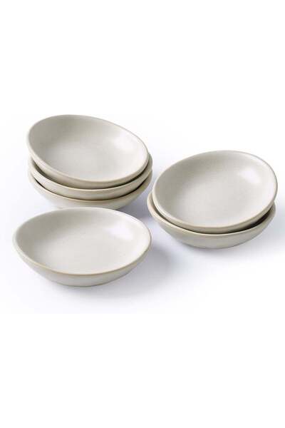Generic famiware Ocean Soy Sauce Dishes Set of 6 - Oval Ceramic Dipping Bowls...