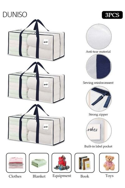 Generic 3 Pcs Moving Bags for Heavy Duty Storage and Organization,Oversized M...