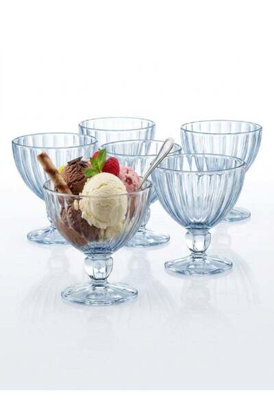 Generic Luminarc Quadro 6 piece Sundae Ice Cream Cup Set 250 ml each