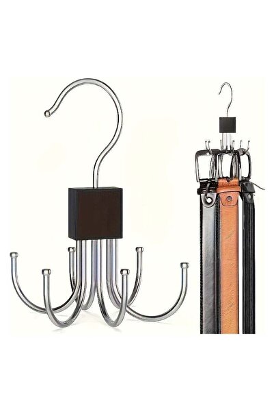 Generic Rotating Belt & Accessory Hanger - Wooden Base with Stainless Steel H...