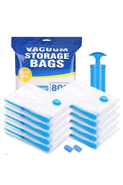 Generic Universal 9-piece reusable vacuum storage bag and travel hand pump, (...