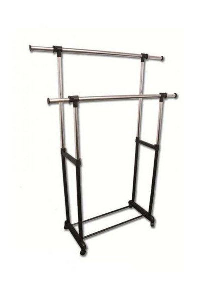 Generic Clothing Garment Rack With Lockable Wheels Portable Clothes Black