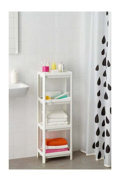 Generic Plastic Vesken Shelf Unit White 0.36x1x0.23meter