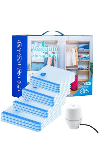 Generic 16 Packs Vacuum Storage Bags with Electric Pump(4 Jumbo, 4 Large, 4 M...