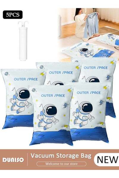 Generic 80*60 cm Vacuum Storage Bags-5 Compression Bags Pump Needed Reusable ...