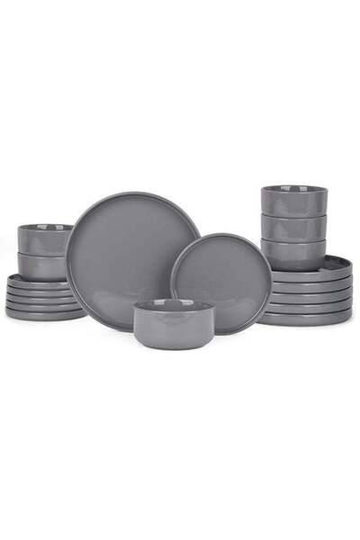 Generic 18 piece Stoneware Dinnerware Set, Set for 6, Microwave & Dishwasher ...