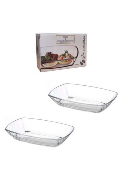 Generic 54673 Pasabahce Tokio Serving Plate set of 2 - 140mm x 100mm CLEAR 14...