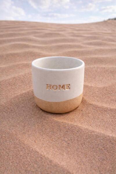 Generic Tohfa Luxe Handcrafted Ceramic Cup – “Home ” Gold Engraved – 175 ml