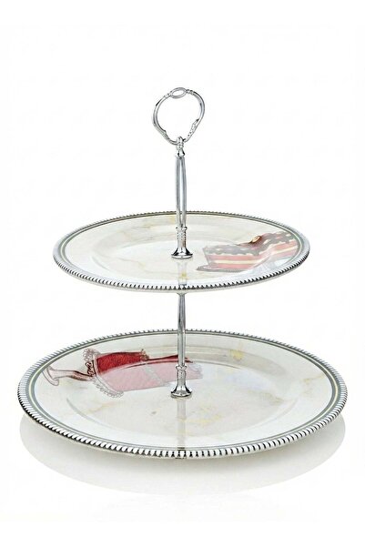 Generic EDESSA Blooming 2-Tier Cake Stand, 20cm + 27cm | Elegant Dessert Disp...