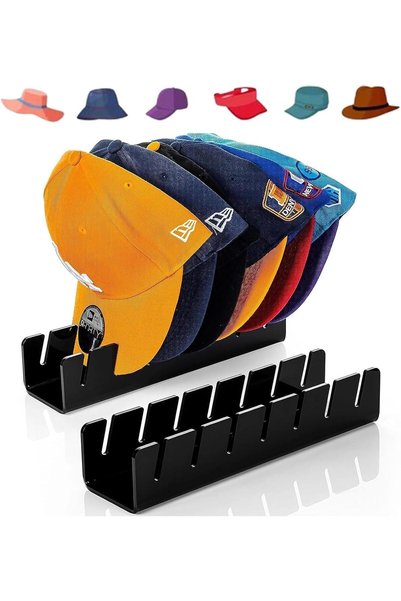 Generic VBNZBK Pack of 2 Acrylic Cap Holders - Hat Stand for Baseball Caps, O...