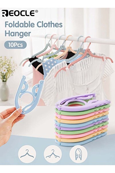 Generic 10PCS Portable Folding Hangers with Anti-Slip Grip and Durable Plasti...