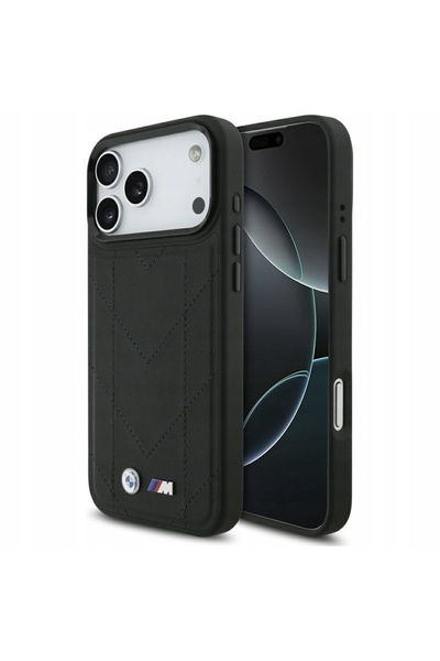 BMW Husă MagSafe matlasată cu logo M pentru iPhone 17 Pro Max, negru