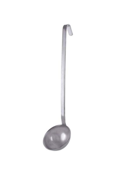 Generic Kitchen Heavy Duty Soup Ladle With Hooked Handle Silver 14inch