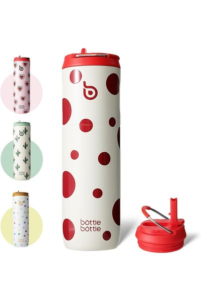 Generic BOTTLE BOTTLE Insulated Water Bottle 24oz with Straw Lid and Handle -...
