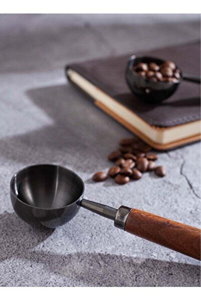 Generic Retro Stainless Steel Coffee Scoop With Black Walnut Handle 30ml