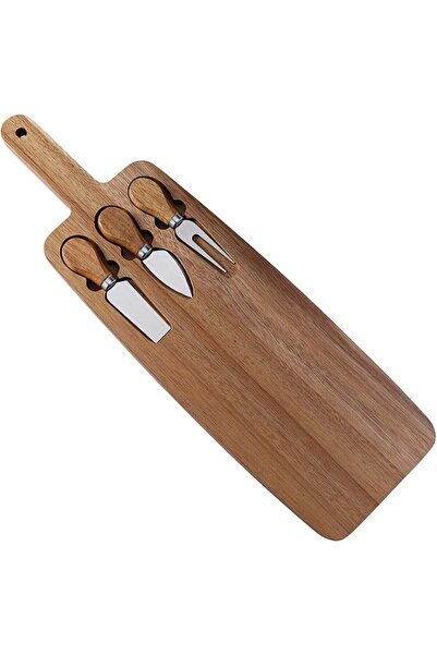 Generic Wooden Serving Board Set with Cheese Tools - Acacia Wood Charcuterie ...