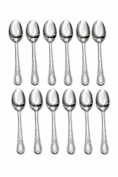 Generic 12PCS Stainless Steel Tea Spoons Set 17cm Reusable Dessert Coffee Spo...