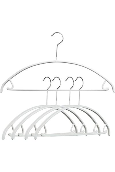 Generic MAWA Euro Shirt & Pants Hangers, Set of 5 - Silver/White