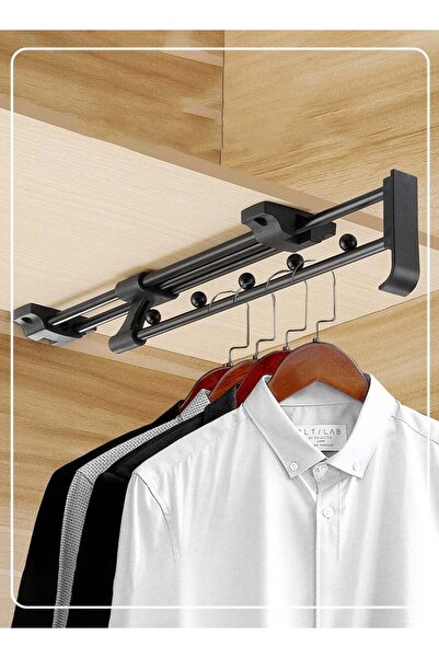 Generic 45CM Heavy-Duty Retractable Wardrobe Rack – Multi-Slider for Trousers...