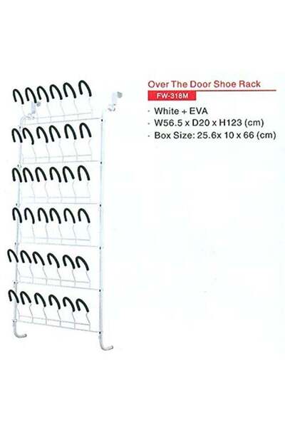 Generic Over The Door Shoe Rack White Eva W56.5Xd20Xh123 Cm Space Saver Shoe ...