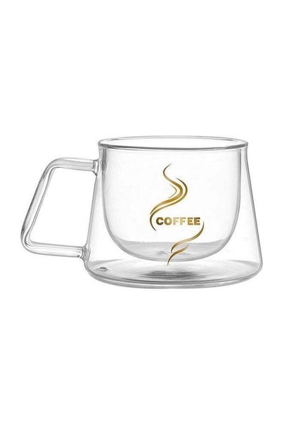 Generic Double Layer Coffee Mug With Heat Handle Insulation Drinking Cup Tran...