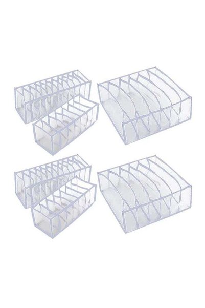 Generic 3 Piece Underwear Organizer Set Grey/Clear