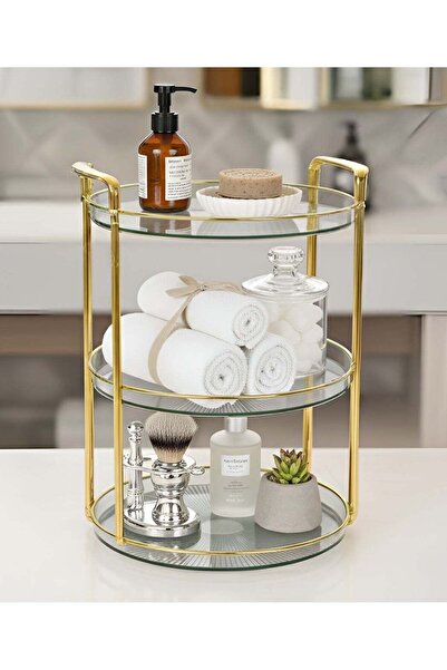 Generic Multi-Tier Fruit Serving Trays with Gold Handles Home Decorative Roun...