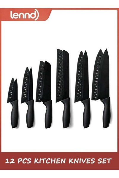 Generic LENND 12PCS Knife Set, Stainless Steel Kitchen Knife Set with Nonstic...