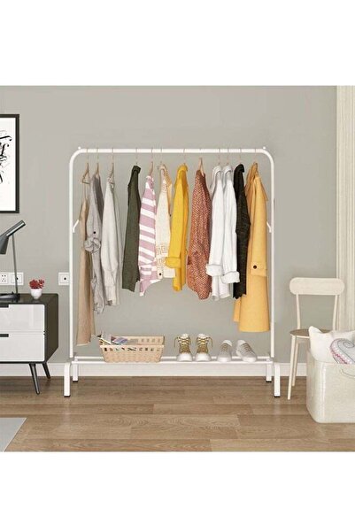 Generic 2-Tier Stainless Steel Shoes Rack and Coat Hanging Stand for Home