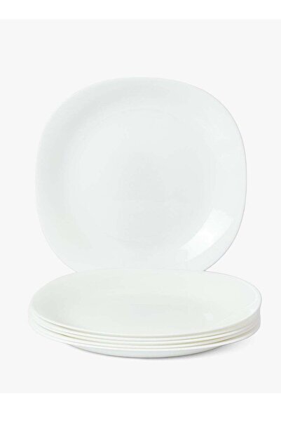 Generic 11 inch Large Dinner Plate Set of 6, Lightweight Square Opal Glass Wh...