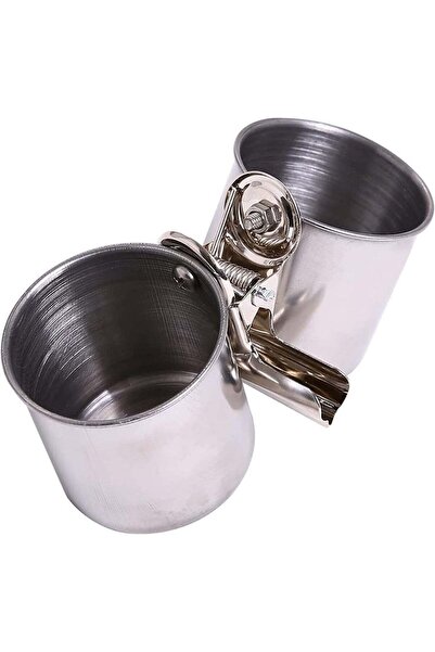 Generic 2-Pack Stainless Steel Bird Water Feeder Bowls, Silver