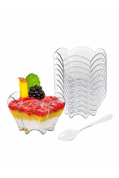 Generic 100pcs Mini Parfaits Dessert Cups with Spoons, Clear Small Serving Di...