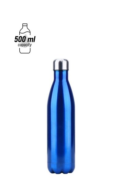 Generic Stainless Steel Vacuum Insulated Water Bottle Blue/Silver 265x70mm