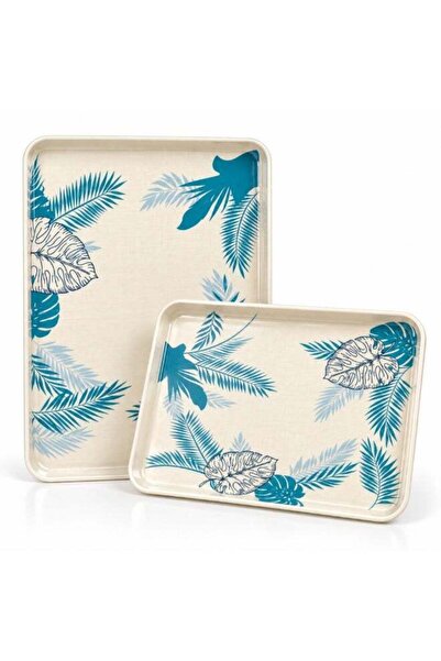 Generic Melamine Leaf Tray White Set Serving Tray Microwave Safe Look Lightwe...