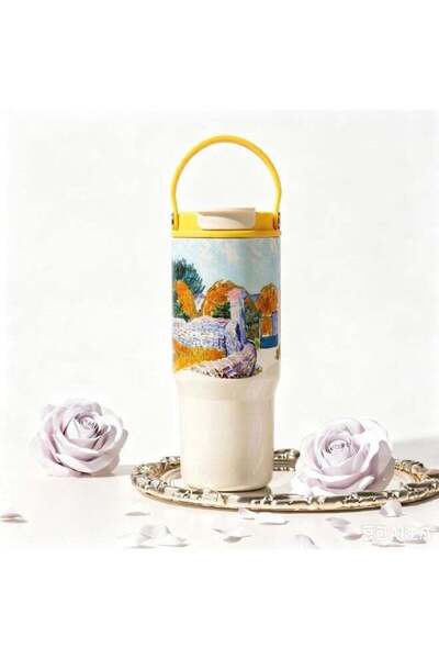 Generic Van Gogh Art Series Tumbler 750ml, SUS316 Ceramic Coated Inner, Porta...