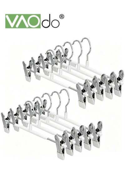 Generic 10PCS Pants Hangers with Adjustable Clips, Heavy Duty Space Saving Cl...