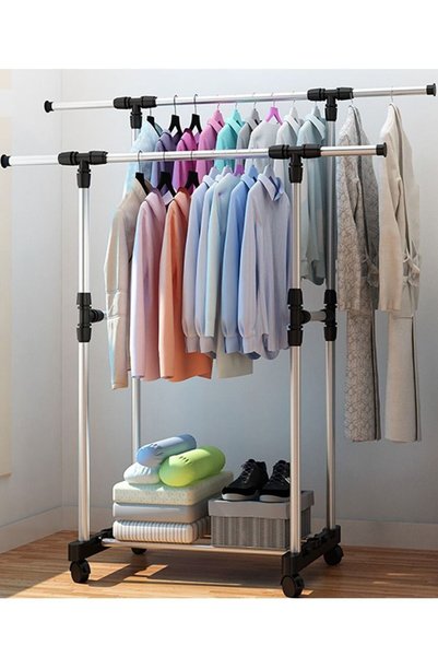 Generic Stainless Steel Foldable Clothes and Garment Hanging Rack Double Dryi...
