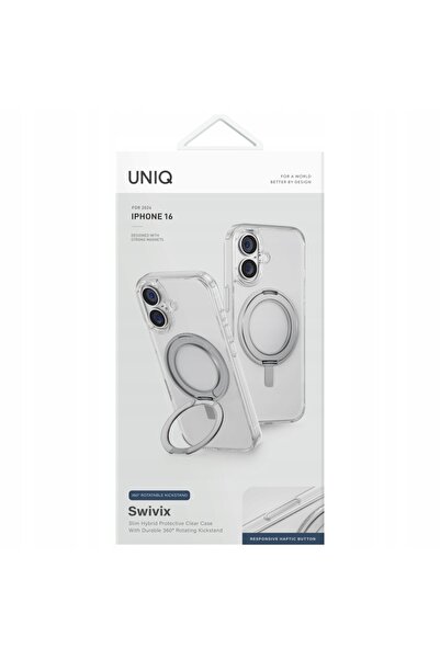 uniq Husă SWIVIX pentru iPhone 16 cu rotație 360, suport rabatabil și protecț...