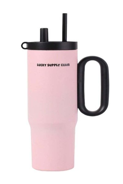 Generic Simple and stylish 750ml large capacity straw cup with lid and indepe...