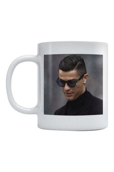 Generic Ronaldo Printed Mug White/Black/Beige 350ml
