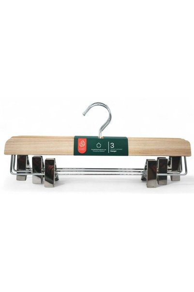 Generic Al Kabayel Wooden Hangers With Clips 3-Pack
