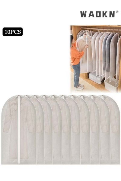Generic 10Pack Clear Washable PEVA Garment Bags with Smooth Full Zipper, Dust...
